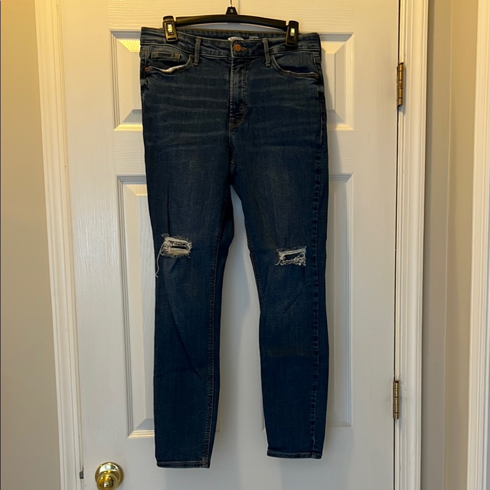 Old Navy Blue Skinny Ripped Jeans